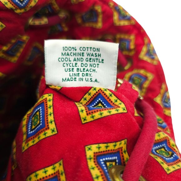 Vera Bradley Drawstring Backsack Backpack Floral Bag Villa Red Retired Bag Pouch - Picture 6 of 12